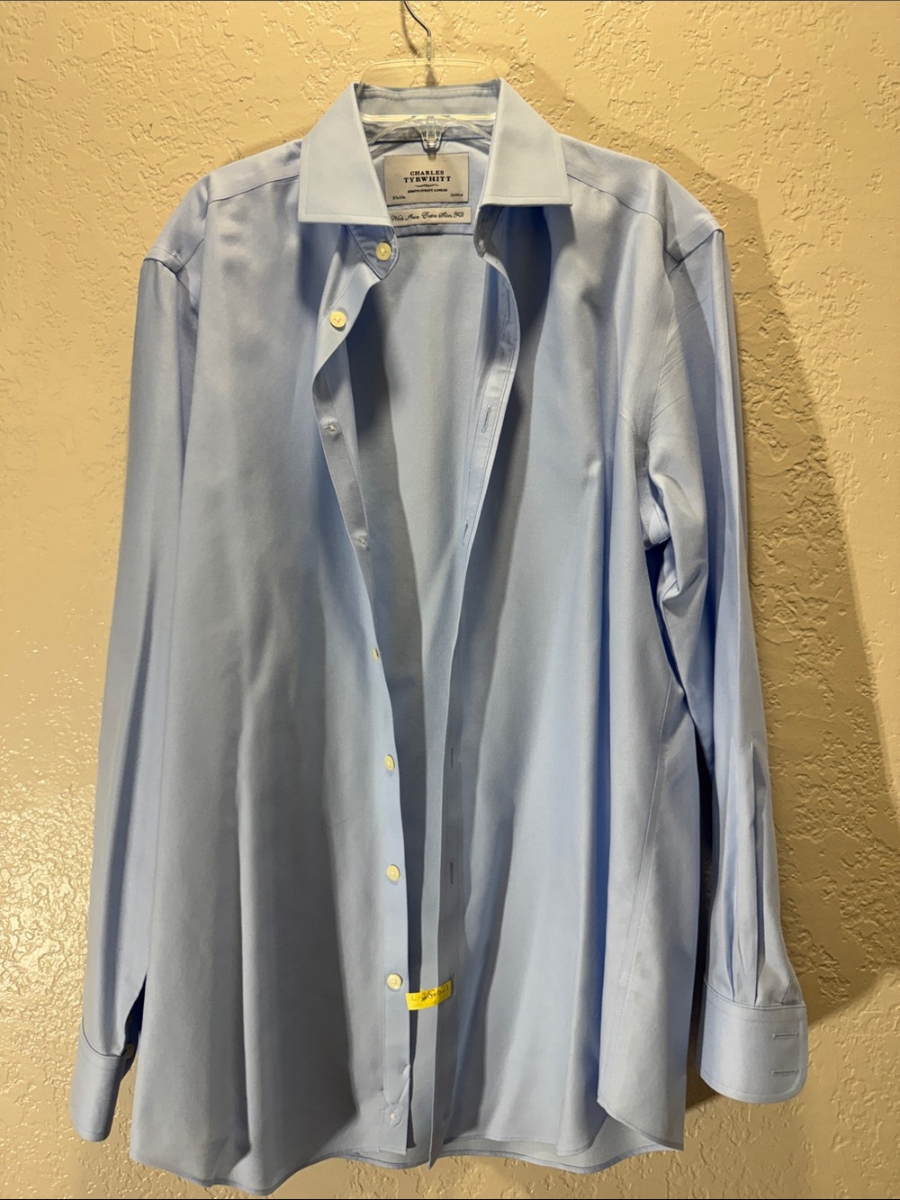 Charles Tyrwhitt Non-Iron 100% Cotton Extra Slim Fit Blue Dress Shirt 15.5/33
